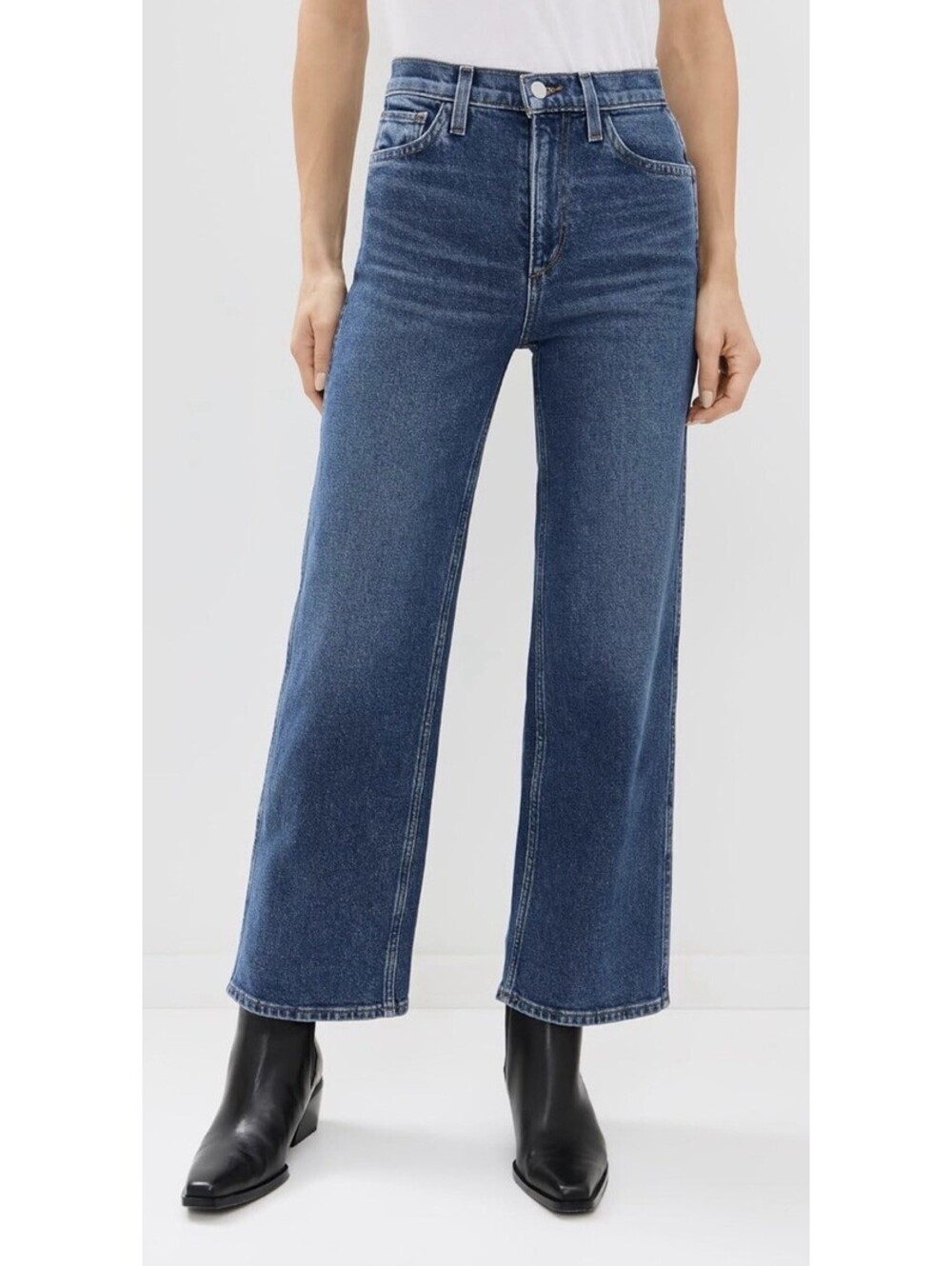 Joe's Jeans The Blake High Rise Crop Wide Leg Jean Size 27 Number One Blue $178